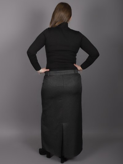 Jupe double boutonnages Uzunlar - noir