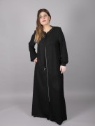 Abaya Doque noir à strass simple