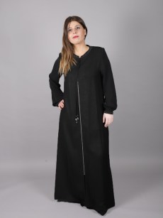 Abaya Doque noir à strass simple