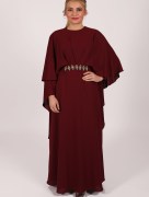 Robe longue cape Garize - violet