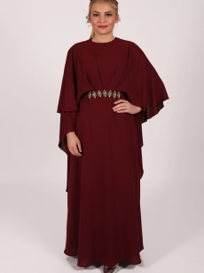 Robe longue cape Garize - violet