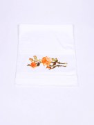 serviette à fleur velours tropical jaune