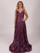 Robe élégante à strass - violet