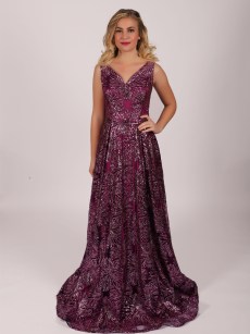 Robe élégante à strass - violet