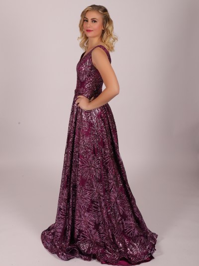 Robe élégante à strass - violet