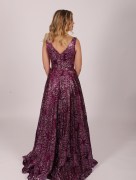 Robe élégante à strass - violet
