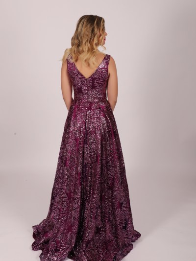 Robe élégante à strass - violet