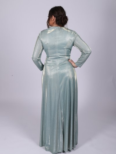 Robe longue à paillette - Vert d'eau 