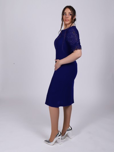 Robe mi courte à paillette Dans - bleu marine