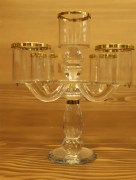 Chandelier en verre pour 5 bougies - or