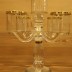 Chandelier en verre pour 5 bougies - or
