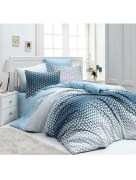 Ensemble de couette de lit 2 personnes Symétrique Bleu 