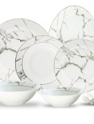 Service de table Zellerfeld blanc à rayures 28 pièces
