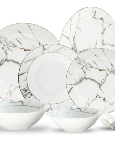 Service de table Zellerfeld blanc à rayures 28 pièces