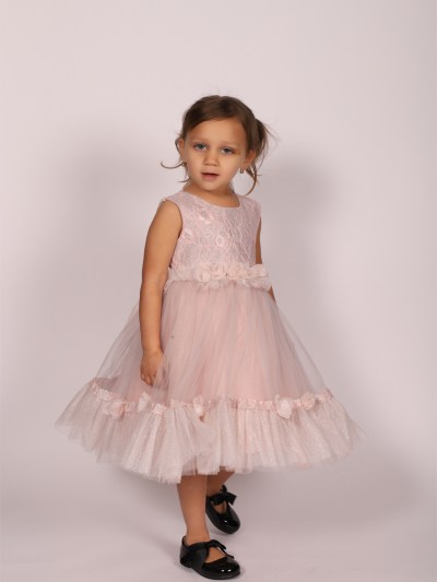 Robe de soirée à strass Roselya - rose pâle 