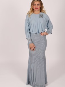 Robe longue glamour Garize - bleu