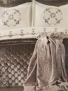 Couvre-lit Ipekce home 2 personnes Nilufer - gris