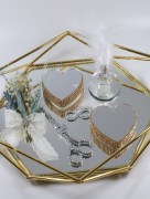 Plateau pour alliance doré miroir (set complet) 