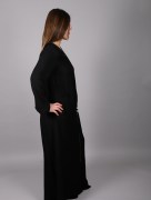 Abaya Doque noir à strass simple