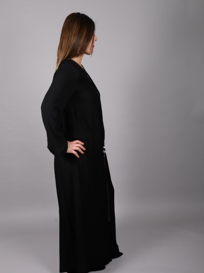 Abaya Doque noir à strass simple
