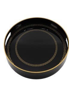 Plateau décoratif rond Versace noir/doré