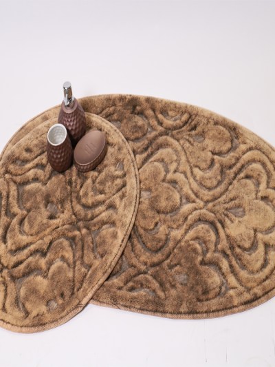 Tapis de bain Ipekce yakamoz 2 pièces - marron