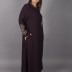 Abaya violet brodé sur les manches 