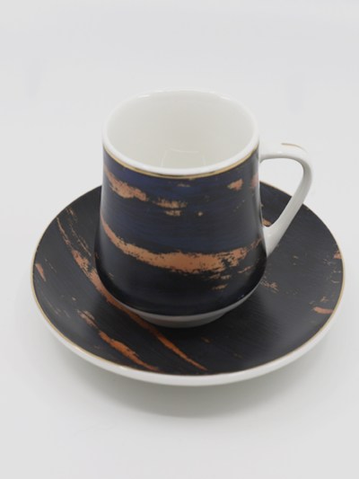 Tasse à café 6 Pièces Zellerfeld bleu marine/bronze 