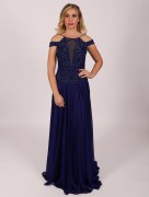 Robe élégante à strass Il'moi - bleu marine