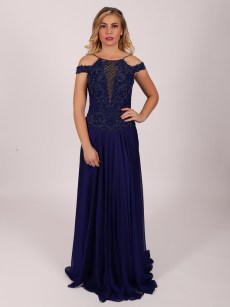 Robe élégante à strass Il'moi - bleu marine