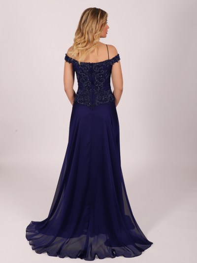 Robe élégante à strass Il'moi - bleu marine