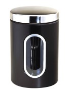 Pot de rangement en acier inoxydable 2L, noir