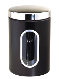Pot de rangement en acier inoxydable 2L, noir