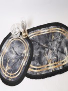 Tapis de bain Ipekce hermony 2 pièces - noir/doré