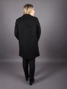 Manteau court suédine avec double boutonnage Loreen - noir