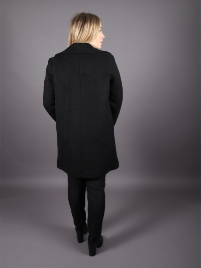 Manteau court suédine avec double boutonnage Loreen - noir