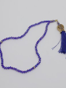 Tasbih à perles 99 pièces Charme plaqué tulipe - bleu marine