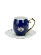 Ensemble de tasses à café turc 12 pièces "Collection Nazar Boncugu" - bleu 