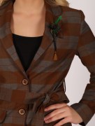 Veste à carreaux chic Fi'more - marron/gris