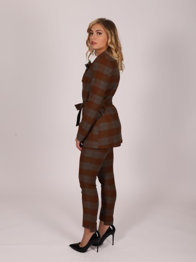 Veste à carreaux chic Fi'more - marron/gris