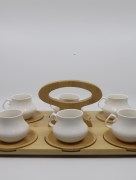Tasse à café 6 pièces avec plateau bambou Almina