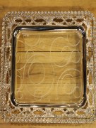 Plateau rectangle en acier à motif verre - argenté