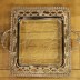 Plateau rectangle en acier à motif verre - argenté