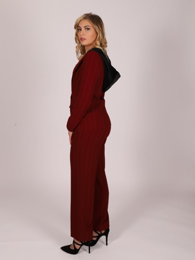 Pantalon à rayure chic Actuel - bordeaux