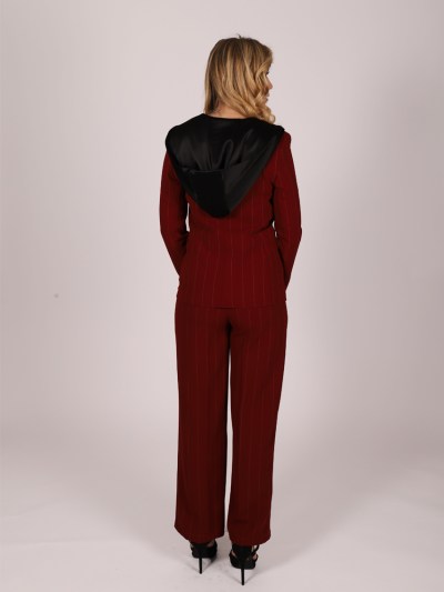 Pantalon à rayure chic Actuel - bordeaux