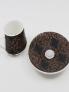 Tasse à café 6 Pièces Zellerfeld à motif noir/bronze