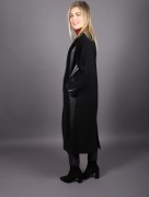 Veste longue simili cuir Puane - noir