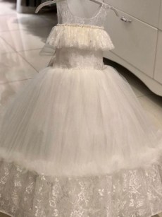 Robe de soirée à perle - blanc 
