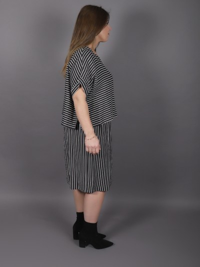Robe mi - long zébré Estee - noir/blanc