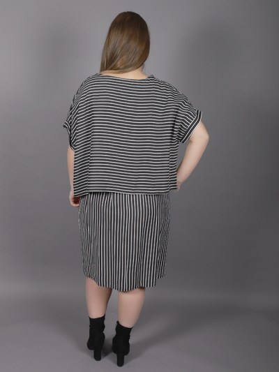 Robe mi - long zébré Estee - noir/blanc